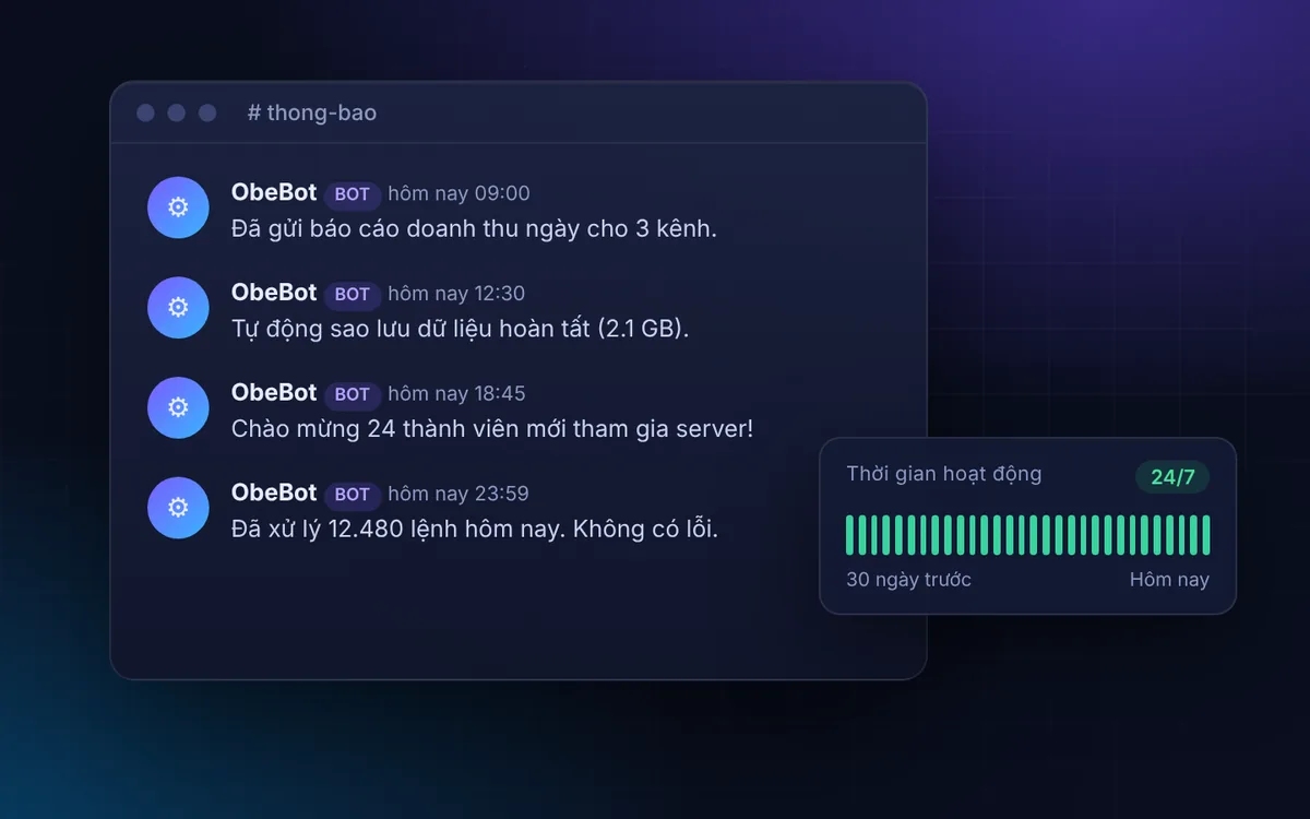 Bot & ứng dụng 24/7