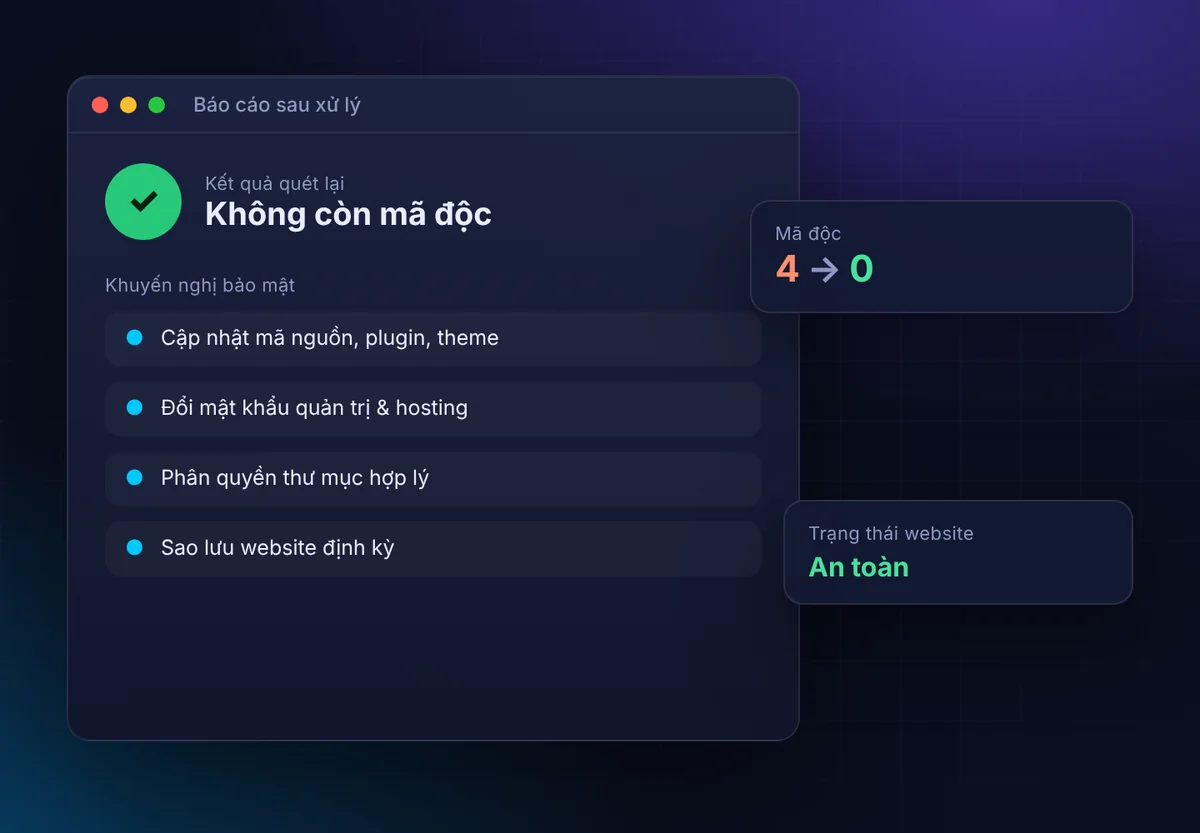 Quét lại & khuyến nghị bảo mật