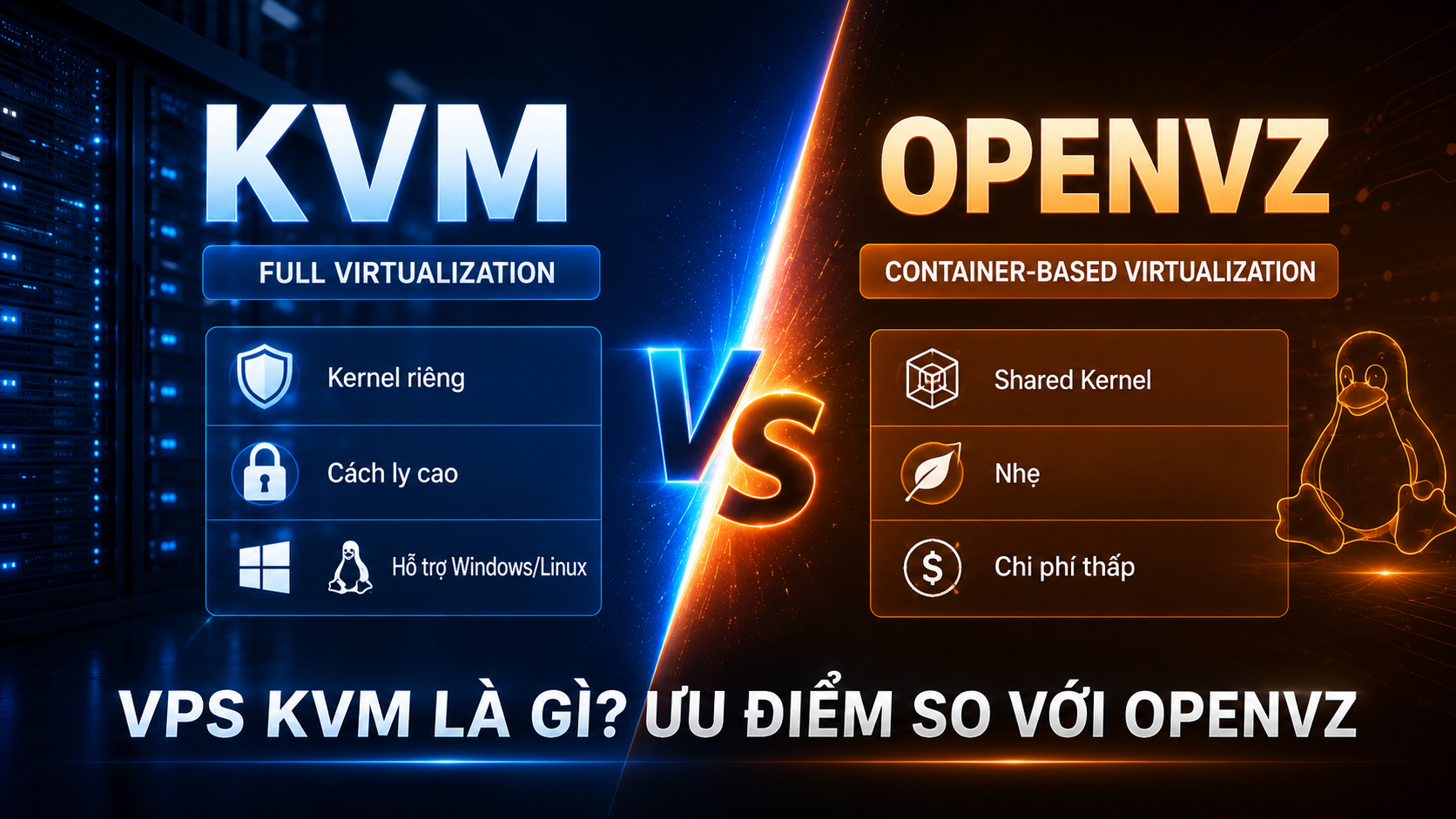 VPS KVM Là Gì? Ưu Điểm So Với OpenVZ
